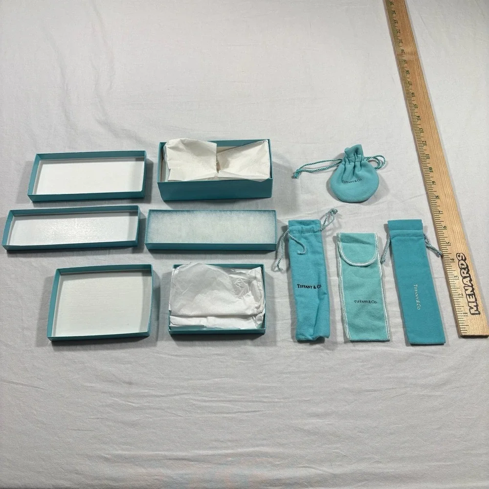 Huge Lot of Authentic Tiffany & Co. Jewelry Boxes and Dust Pouches